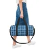 Duffelväskor geometriska abstrakt mönster resväska diamanter blå upprepning stor kapacitet sport män kvinnor gym yoga rolig fitness