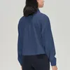 Chemises active zippered décontracter la veste fiess lâche Running à manches longues en yoga haut de gymnastique