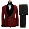 2023-boutique (blazer+ Pants) Men's Fashion Business Gentleman Casual Double Breasted 2-piece Set European Size XS-4XL