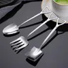 Dinnerware Sets 9 Pcs Stainless Steel Dessert Spoon Coffee Spoons Mixing Vintage Pointed Ice Cream Fruit For Home Shape