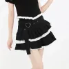 Rock Sweet Spicy Girl Subkultur Schwerindustrie Ballkleid Kuchen Kurze Röcke für Frauen Aline Hohe Taille Splice Lace Mini Halbrock