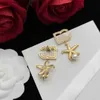 Stud MONOGRAM Ladies Designer Earrings Studs D Colorful crystal pendants gold plated womens Ear Designer Jewelry kd3e 240306