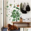 Wall Stickers Diy Decal Plant Tropical Leaves Decoration For Living Room Bedroom Hallway Fridge Drop Delivery Home Garden Dhwvb