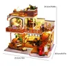 Arkitektur/DIY House Baby House Kit Mini DIY Production 3D Puzzle Assembly Building Model Toys Home Bedroom Decoration With Furniture Wood Hantverk