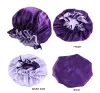 Nouveau Bonnet en Satin pour femmes, Bonnet de sommeil à la mode, Extra Large, Double couche, réversible, réglable, en Satin soyeux, pour dormir, Bonnet pour cheveux ZZ