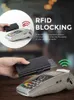 マネークリップGebwolf Men Credit Card Holder RFIDブロックマイクロファイバーレザー磁気閉鎖ポップアップカードウォレットIDウィンドウコインポケットL240306