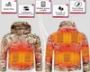 Outdoor T-shirts Winter Elektrische Verwarming Jas USB Smart Mannen Vrouwen Dikke Verwarmde Jassen Camouflage Capuchon Warmte Jacht Skipak8508044