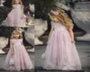 Lovely Blush Pink Flower Girl Dress For Weddings Lace Pageant Gowns With Sash Soft Tulle Dresses For Girls9065014