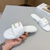 Designer Sandalen neue Hausschuhe Frauen flache Schuhe lässig Leder im Freien Strand Metal 001 001