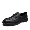 Модельные туфли WAERTA, мужские удобные формальные оксфорды, кожаные мокасины на шнуровке, резиновые, черные, неглубокие, однотонные