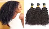 Obearbetad brasiliansk mänsklig hårflätning bulk kinky curly no weft bulk naturlig svart 3 st lot7851028