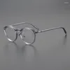 サングラスフレーム最高品質のデザイナーアセテートコンピューターメガネメンズブランドレトロ光学処方眼鏡フレームオーバルアイウェア