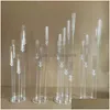 Party Decoration 10Pcs Wedding Decoration Centerpiece Candelabra Clear Candle Holder Acrylic Candlesticks For Weddings Diy Drop Delive Dhqf1