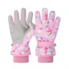 Gants pour enfants mignons protègent l'hiver chaud filles garçons élèves de l'école primaire jouent à la neige imperméable et velours FiveFinger 240226