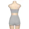 Sets BOOFEENAA Casual 2 Piece Set Summer Women Knit Short Set Crop Top Outfits Lounge Wear Sexy Matching Sets Tracksuit C83BF20