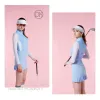 Robes DK Dames Crème Solaire Vêtements Chemise À Manches Longues Glace Soie Golf Tops Taille Haute Jupe Crayon Femmes Jupe Plissée Vêtements Costume MXXL