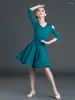 Abbigliamento da palcoscenico Abito latino nero verde rosso Abiti da ballo per bambini Abiti per bambini per ragazze Costume da spettacolo di danza per bambini