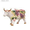 Decoratieve objecten Beeldjes Keramiek Creatief Handgeschilderde Koe Stier Huisdecoratie Ambachten Kamerdecoratie Handwerk Vee Porseleinen Dierenbeeldjes L240306