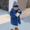 Down Coat Boys Furry Futro odzieży wierzcha Dziewczyny luźne faux długie kurtka Thicke dla dzieci ciepła swobodna wiatrówka