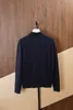 Men Polos Winter brioni Navy Blue Real Cashmere Silk Sweaters