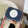 Yeni Vintage Sacoche Kamera Dempsey Tasarımcı Çantalar Tote Siyah Haç Vücut Kadınlar Erkekler Deri Omuz Çantası Lady Luxurys Çanta Çanta Kahverengi Denim debriyaj Postacı Çanta