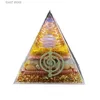 Oggetti decorativi Figurine Piramide di macerie di cristallo da 8 cm nuova piramide acrilica decorazione da tavolo per la casa T240306