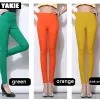 Capris couleur bonbon 2022 été haute Stretch femmes Pantalon coton dames crayon Pantalon taille haute Pantalon Femme vêtements 5XL