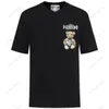 2024 Spring/Summer Moschinoes Women T Shirt Teddy Bear Ręcznie narysowany szkic wydruk luźne dopasowanie koszulka z krótkim rękawem unisex z krótkim rękawem