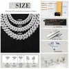 Rts Hiphop Jewelry 8mm/10mm/12mm/13mm/14mm/15mm 2rows Cuban Chain S925 Silver with Vvs Moissanite Mens Cuban Link Chain