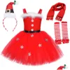 Girl'S Dresses Girls Dresses Christmas Santa Claus Costumes For Xmas Tutu Dress Outfit Kids Year Princess Children Miss Clothes Drop D Dh5Yp