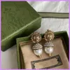 Stud Street Women Earrings Luxury Designer Jewelry Pearl Lion Earring Ladies Ear Studs Retro High Designers D2111036F 240306