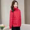 Parkas Winter Cotton Jacket 2023 New Middleaged Mother Fashion Loose Warm Longsleeved Zipper Puffer Jacket Hooded Student Snow Outwea