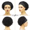 Saç perukları kısa kafa bandı peruk insan saç su dalga peruk siyah kadın için 6 inç Brezilya Remy insan saçı parlak tam makine yapımı 240306