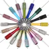 50pcs Diamond Ballpoint Pen DIY Bead Plastic Beadable School Office Writing Supplies Stationery 240229
