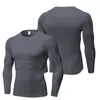Herren T-Shirts Sportbekleidung Fitness Sweatshirt Kompression Langarm Stretch Rundhals Rashguard Großhandel Quick Dry Tops