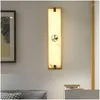 Lampade da parete Brother Lampada contemporanea in ottone Led 3 colori Vintage marmo creativo Sconce Light per la casa Soggiorno camera da letto Drop Deliv Dh5Bh