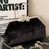 Luxury Female Velvet Messenger Bags Vintage Women Rhombic Lattice Evening Clutch Wedding Party Bride Flock Purse And Handbags 240304