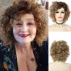 Parrucche per capelli Parrucca bionda sintetica Ombre Corta riccia con frangia Afro per le donne Riccioli elastici Cosplay quotidiana della mamma 240306