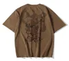 MEN039S T -shirts Chinese vintage apen King Borduurwerk T -shirt Men T -shirt Streetwear T -shirt Hip Hop 4xl kleding Bruin katoen 9318148