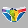 Badkläder Push Up Mens Swim Briefs Sexig Bikini Swimming Trunks för unga pojkar Badkläder Desmiit Uxh Rainbow Bathing Suit Beach Shorts Gay Gay