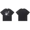 남자 티셔츠 남성 티셔츠 스트리트웨어 힙합 대형 Y2K 세탁 된 검은 거미 그래픽 하라주 쿠 고딕 양식의 빈티지 코튼 탑 티 느슨한 빨랫줄 2402