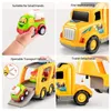 Temi Die-Casting Transport Truck Toy Car Engineering Vehicle Mixer Transport Truck Model Set Childrens Education Boy Toy 240229