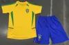 Soccer Jerseys Retro classic Brazil KIDS soccer jerseys RIVALDO R.CARLOS children Boys girls sets football shirtH240306