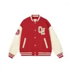 Kurtki męskie Men Baseball Letter Bomber Jacket Streetwear Spring pary ubrania moda Hip Hop Płaszcz spliczone vintage płaszcze