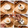 Baking Pastry Tools 5Pcs/Set Dumpling Mold Stainless Steel Chinese Shuijiao Maker Empanadas Metal Dough Pressing Tool Kitchen Drop Dhidk