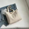 Sacs de soirée Corduroy Casual Totes Solide Tissu Épaule 2024 Hiver Grande Capacité Shopping Japon Corée Coton Simple Forfaits