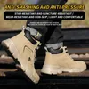 Sapatos de segurança de trabalho homens botas de segurança anti-esmagamento anti-facada sapatos de trabalho tênis de aço toe sapatos masculino bota de trabalho indestrutível 240220