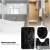 Tapetes de banho Conjunto de 3 peças Conjunto de tapete de banheiro de mármore preto Conjuntos de tapete de flanela antiderrapante pedestal tampa de assento Er Drop Delivery Home Gar Dhebh