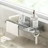 Kitchen Storage Sink Drain Rack Organizer Wall-Mounted Sponges Dishcloth Self-Adhesion Bathroom Soap Toiletries Holder