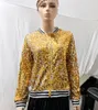 Jaqueta feminina com lantejoulas combinando com cores da moda, jaqueta curta personalizada com zíper, jaqueta moderna para mulheres